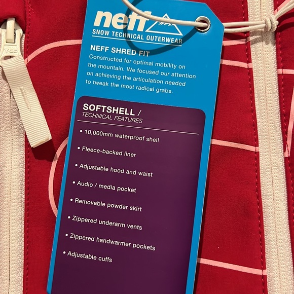 Neff NEW Daily Softshell Snow/Board Coat Teal & Maroon XS - Picture 6 of 9
